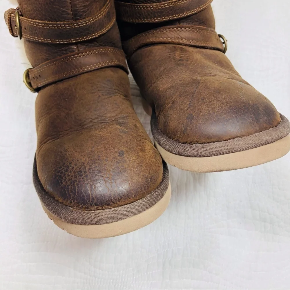 🔥Ugg brown sheepskin tall boots sz1 new no box